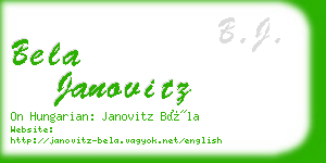 bela janovitz business card